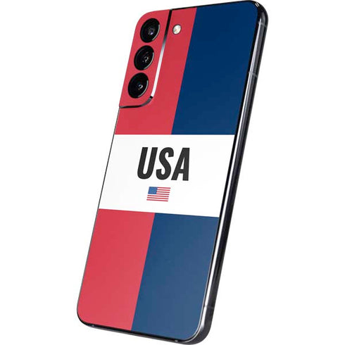 American Flag Color Block Galaxy S22 Plus Skin